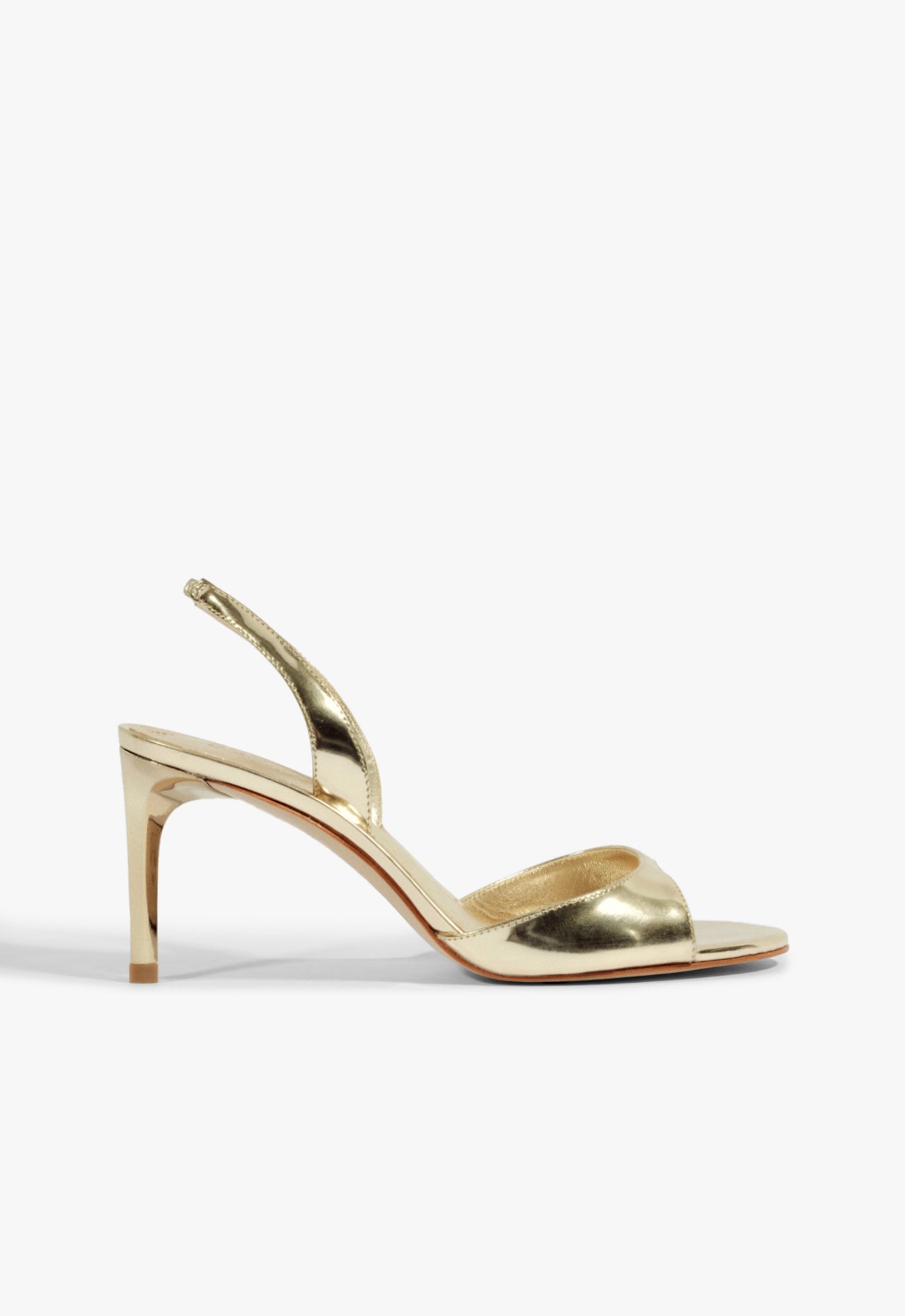 Vista 2 Sandália Scarlett Sling Mid Couro Dourada | Schutz Schutz BR Dourado Schutz BR Dourado