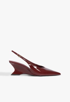 Slingback Siena Mid Buckle Couro Vermelho