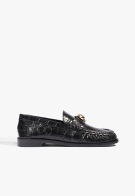 Mocassim Leoness Couro Croco Preto