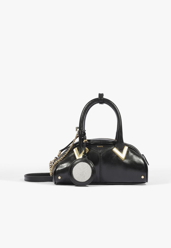 Bolsa Mini Bowling Amber Couro Preta