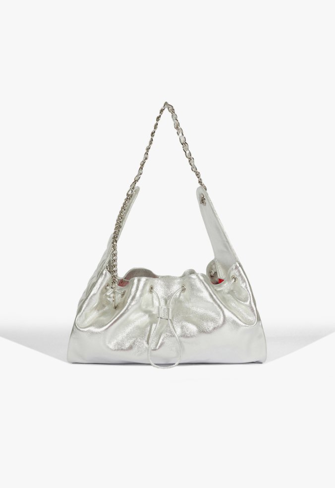 Bolsa Shoulder Elvie Couro Prateada