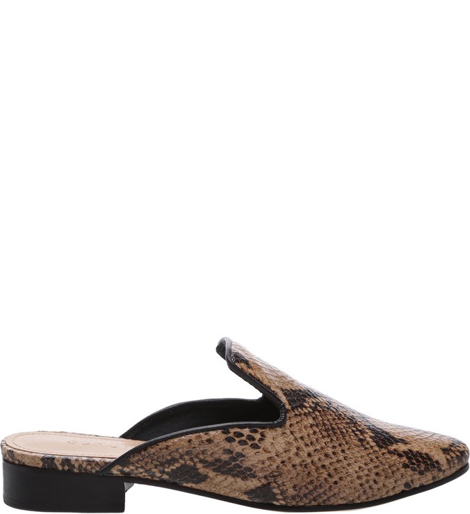 Sapato Mule Cobra Marrom