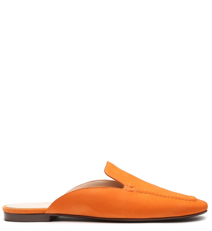 Sandália Rasteira Mule Comfy Suede Laranja