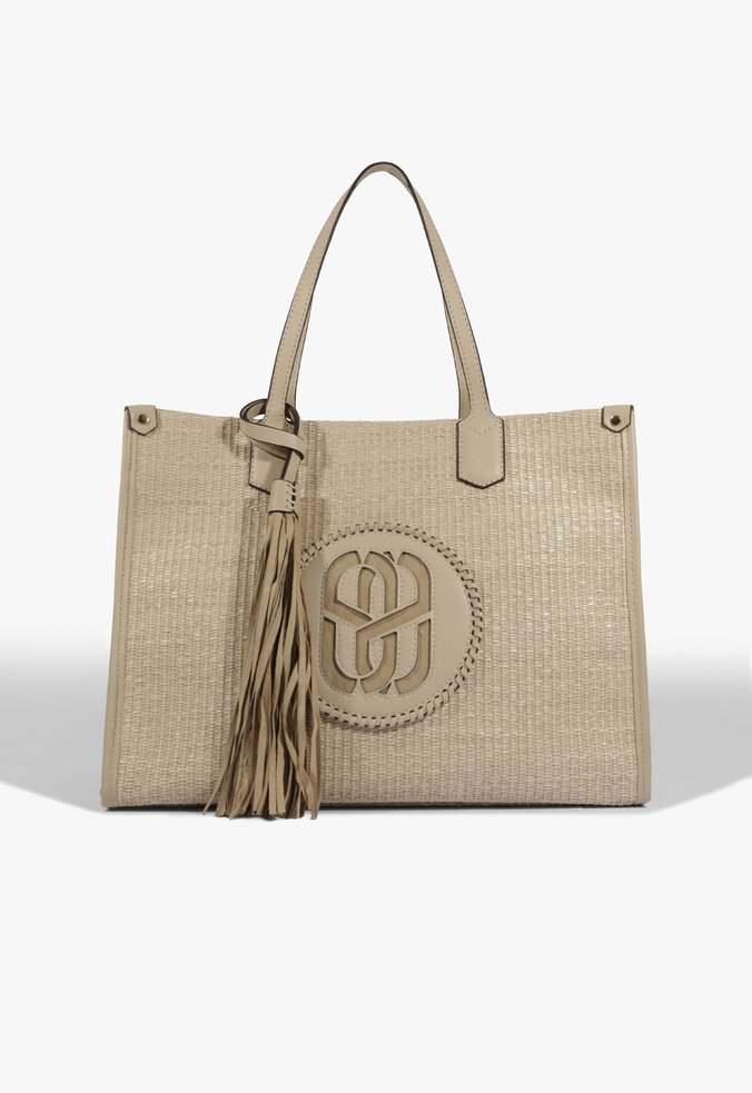 Bolsa Tote Grande Breeze Tecido Tweed Nude
