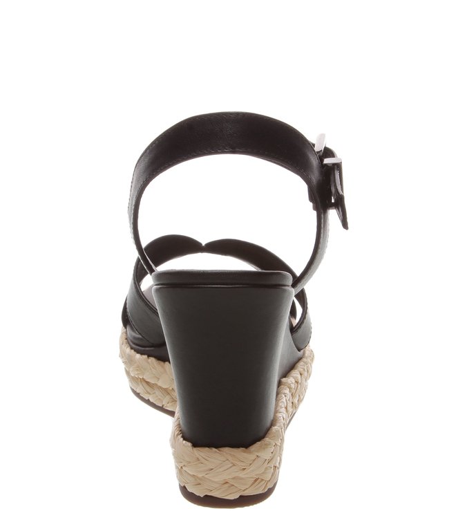 Sandália Anabela Leather Black Sandália Anabela Leather Black