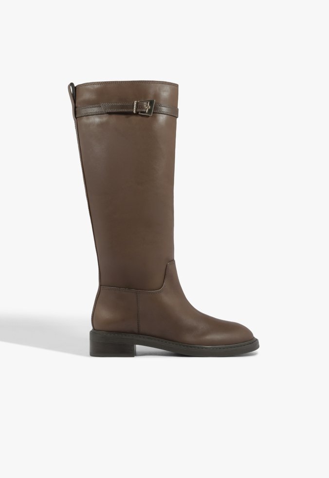 Bota Modern Couro Marrom Escuro