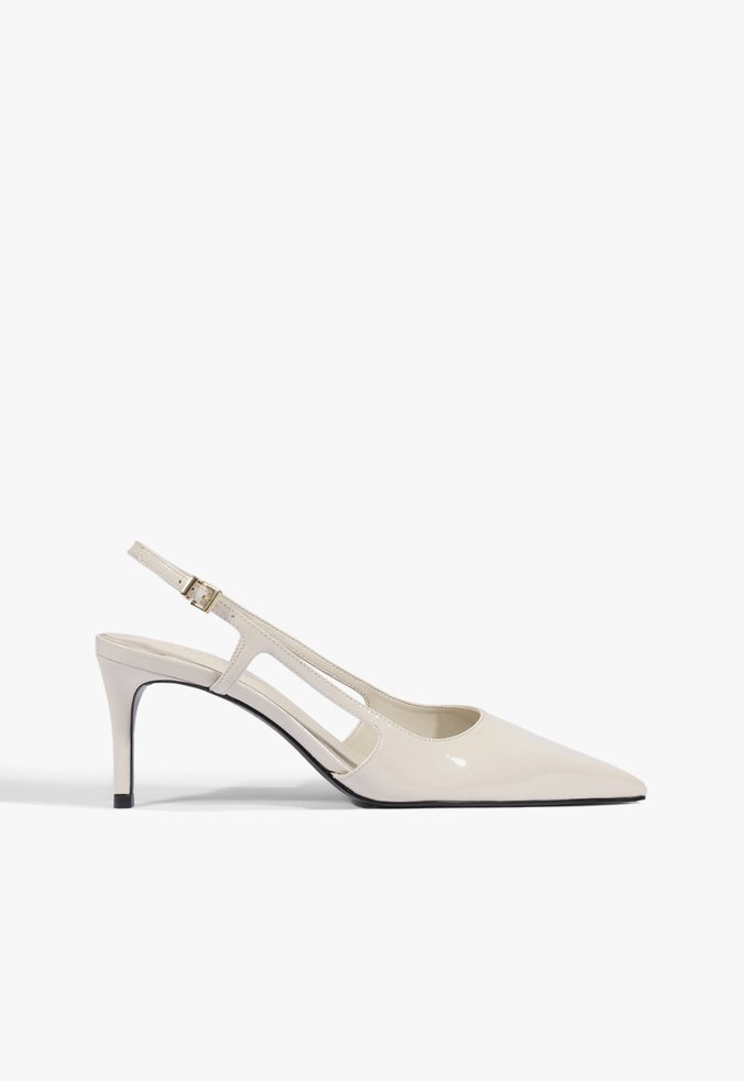 Scarpin Boris Mid Couro Verniz Branco