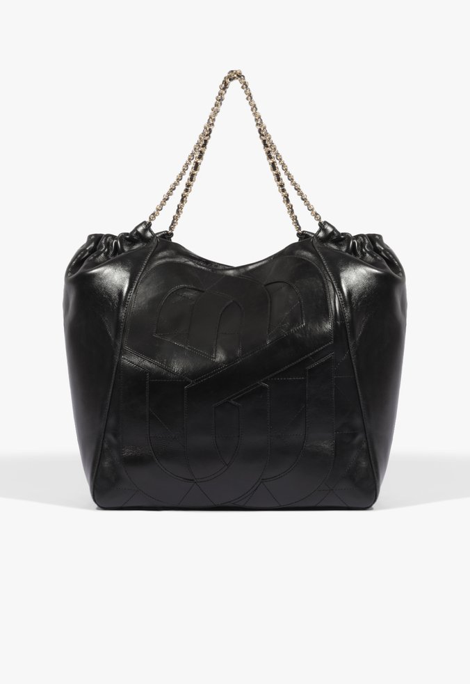 Bolsa Shopping Maiorca Grande Couro Preta