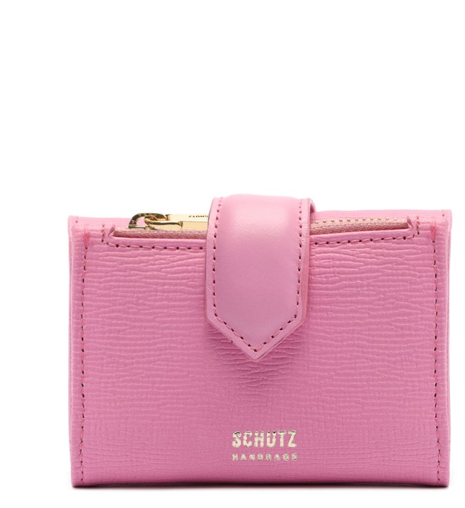 Carteira Pequena New Lorena Couro Rosa Claro