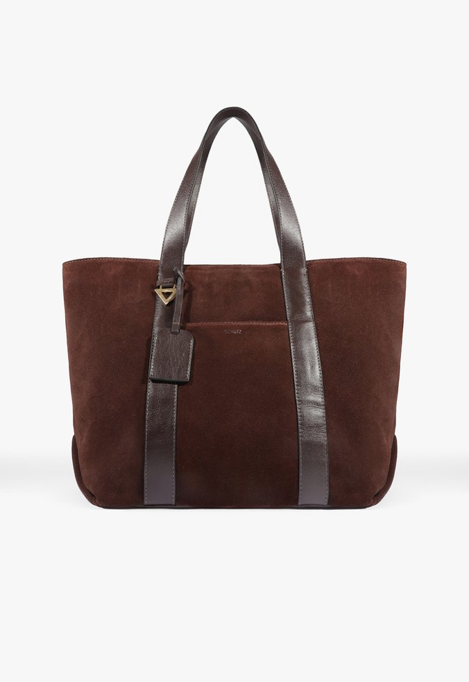 Bolsa Shopping Drew Suede Grande Couro
