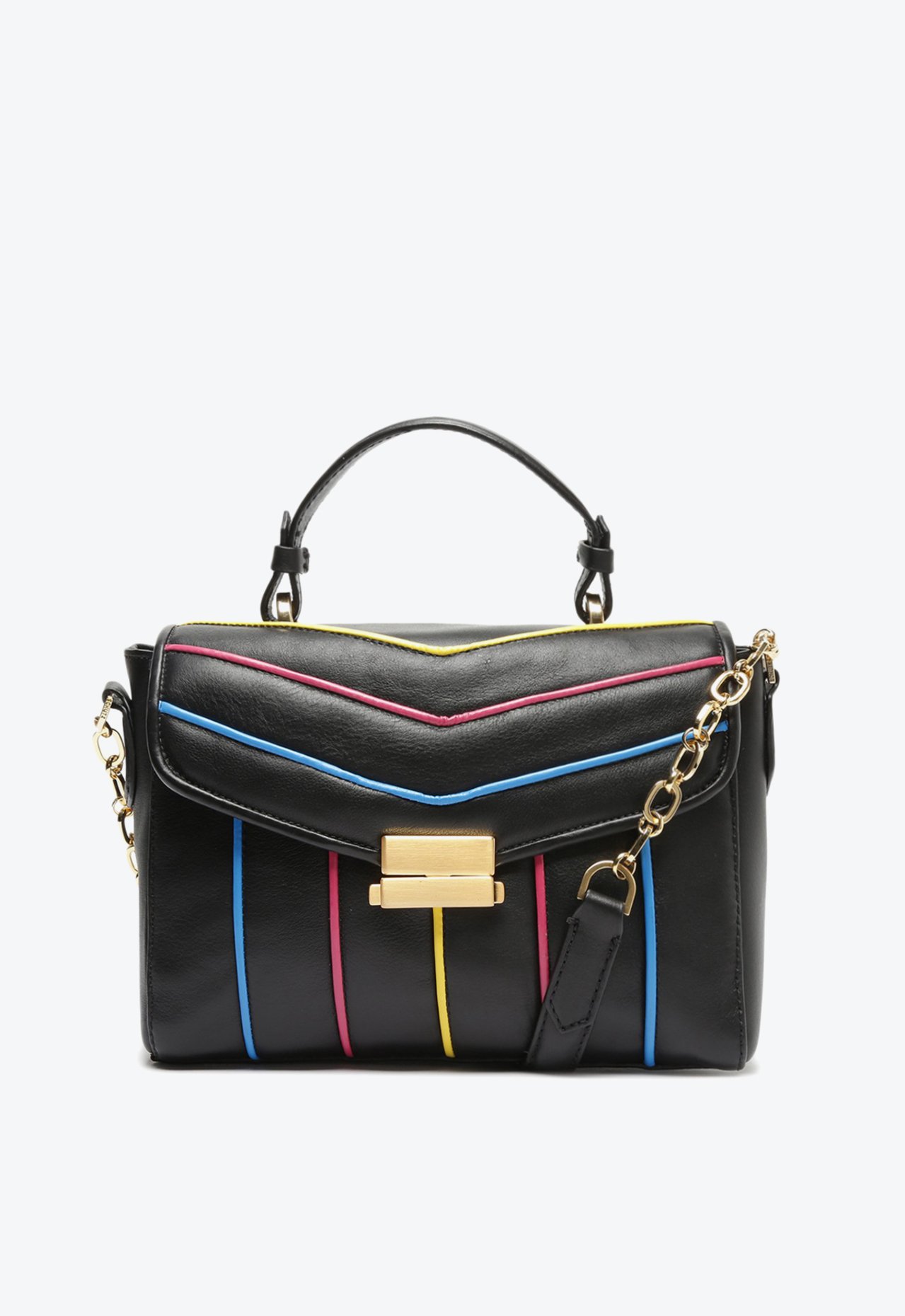 Bolsa Tote Média Becky Couro Preta Colorida | Schutz