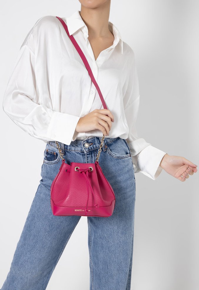 Bolsa Bucket Millie Snake Rosa