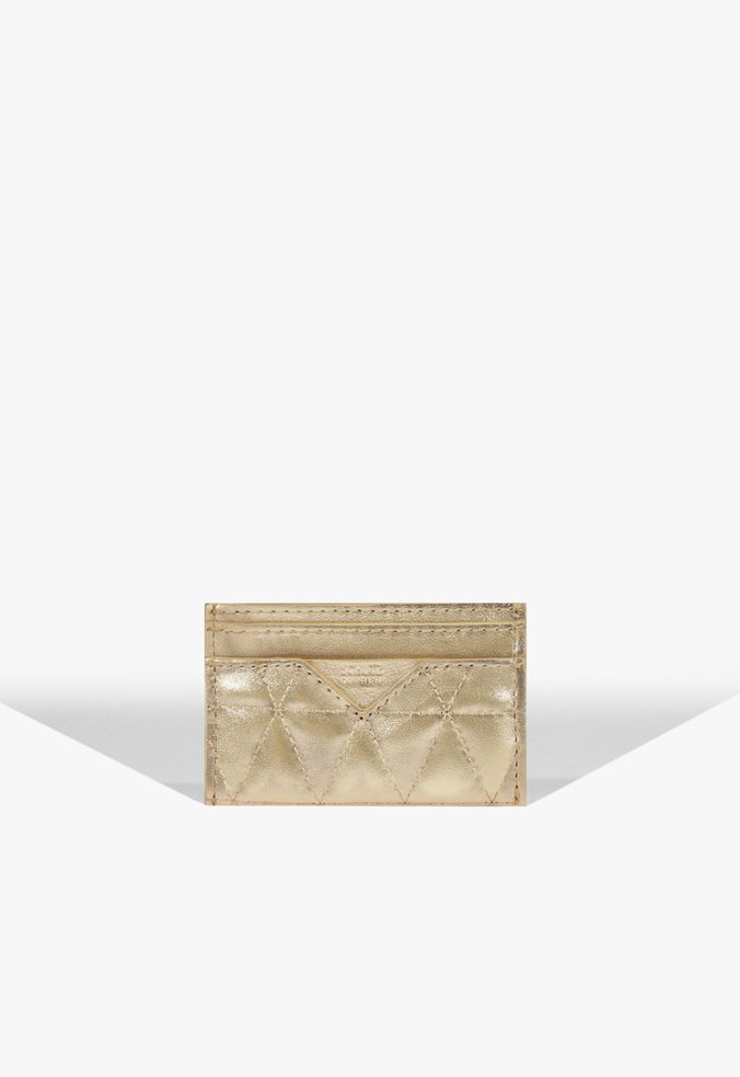 Porta Cartões 944 Matelassê Couro Dourado