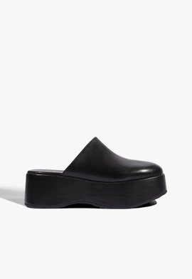 Mule Mia Couro Preto