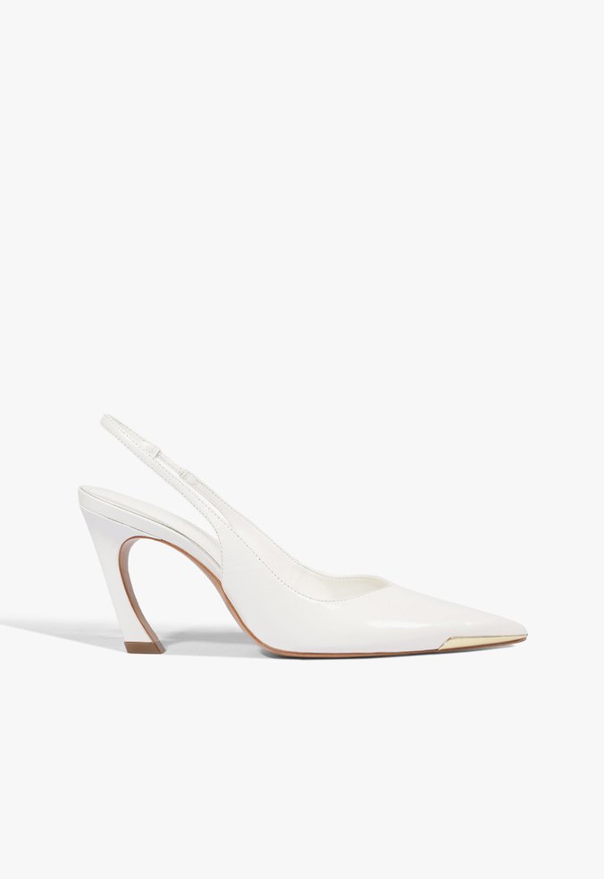 Scarpin Lexi Salto Alto Couro Branca