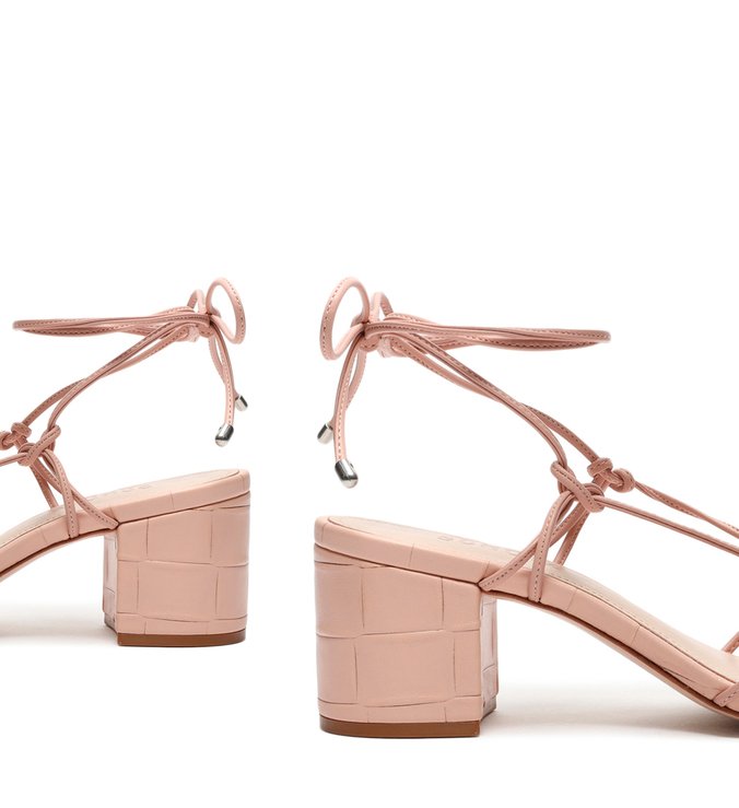 Sandália Block Heel Lace-Up Rose Sandália Block Heel Lace-Up Rose