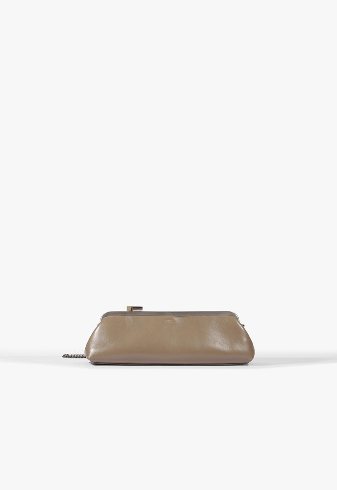 Bolsa Clutch Pequena Soho Couro Cinza