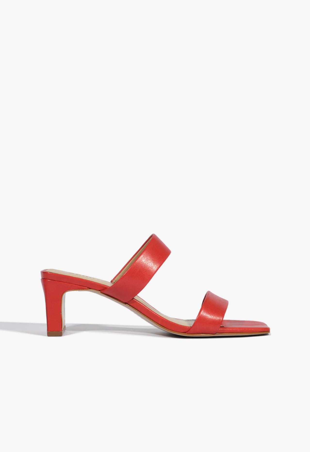 Sandália Mule Salto Couro Vermelho | Schutz