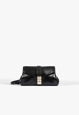 Bolsa Tiracolo Crossbody Layla Pequena Couro Preta
