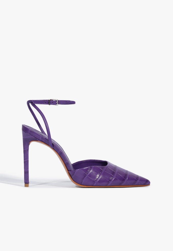 Sapato Scarpin Salto Alto Couro Verniz Roxo