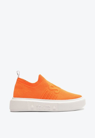 Tênis Knit Logo Tricô Laranja | Schutz
