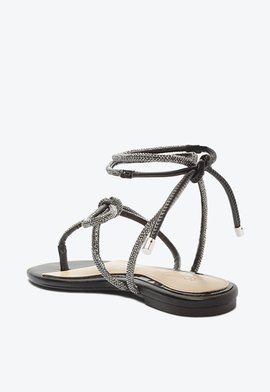 Sandália Rasteira Leslie Shine Preta | Schutz