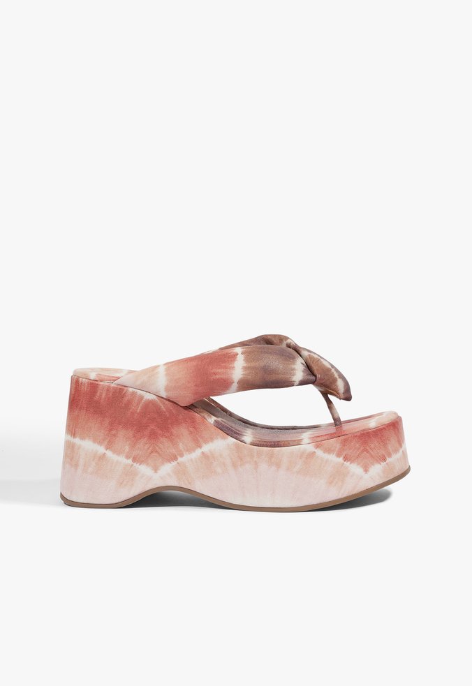 Sandália Plataforma Avery Couro Multicolorida