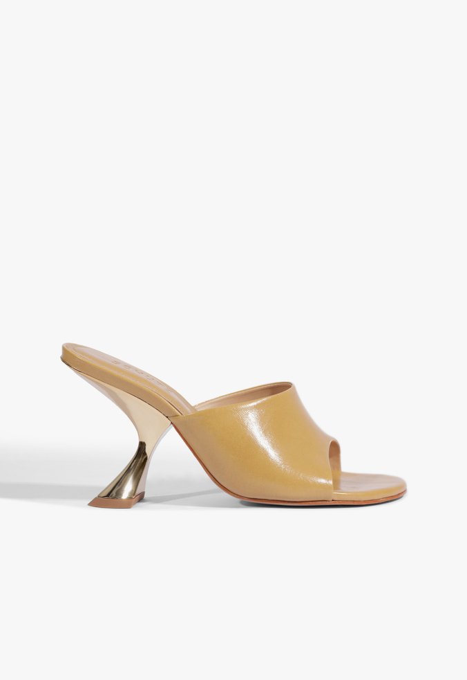 Tamanco Mule Couro Nude