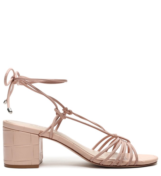 Sandália Block Heel Lace-Up Rose Sandália Block Heel Lace-Up Rose