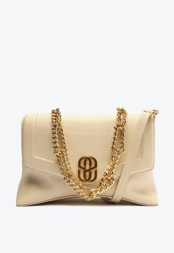 Bolsa Tiracolo Grande Blair Couro Bege Bolsa Tiracolo Grande Blair Couro Bege