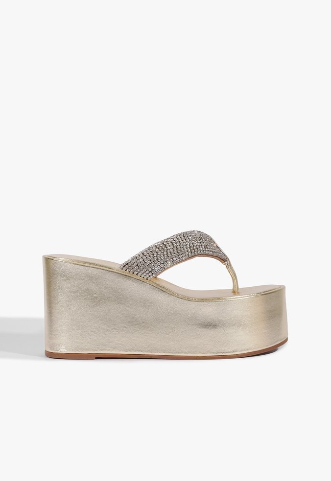 Tamanco Plataforma Dourado