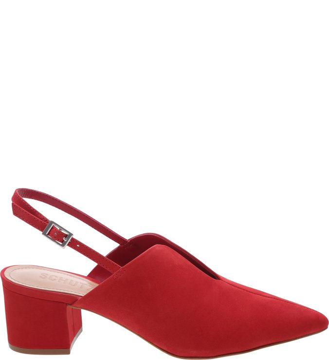 Mule Slingback Block Heel Cava Red