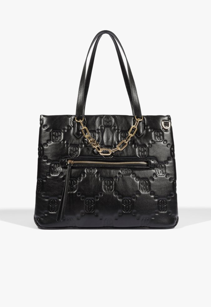 Bolsa Tote Grande Couro Preta