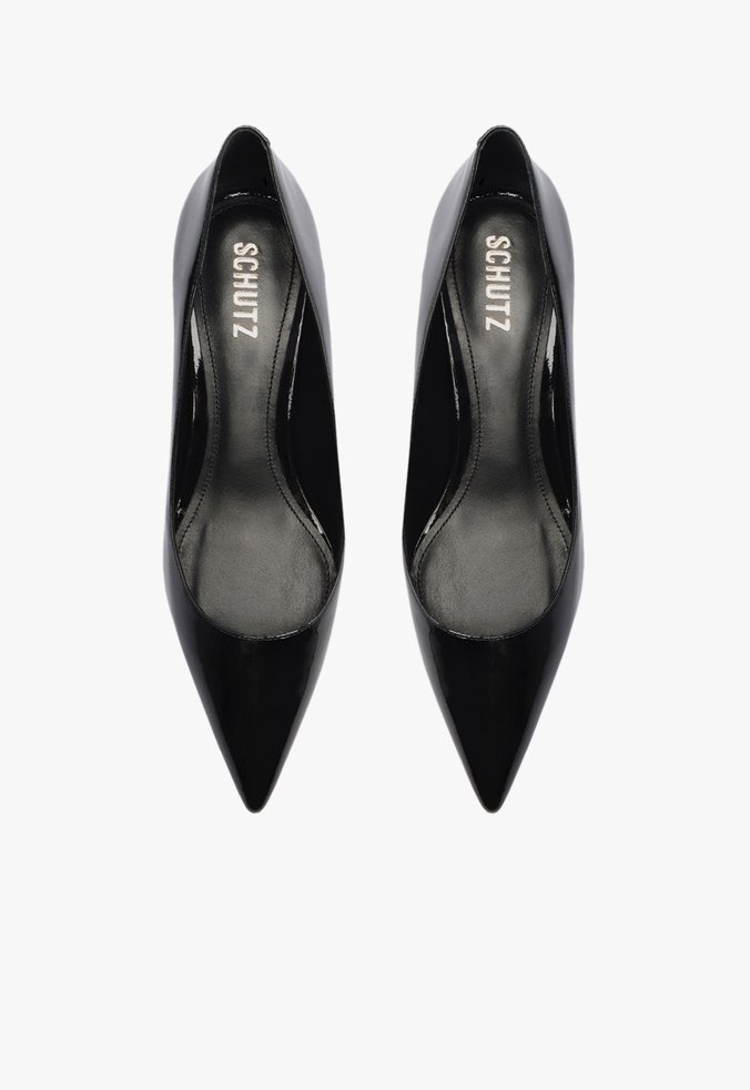 Sapato Scarpin Laura Mid Verniz Preto | Schutz