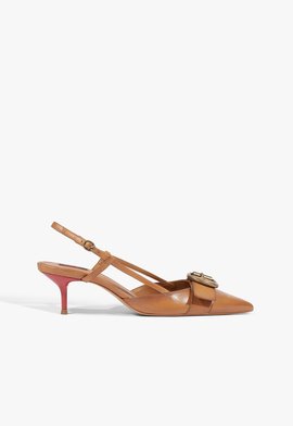 Scarpin Slingback Claudi Couro Marrom