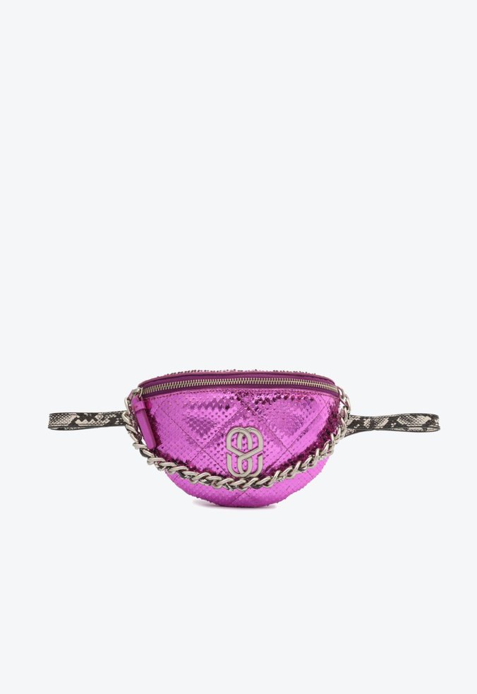 Pochete Precious Couro Snake Roxo