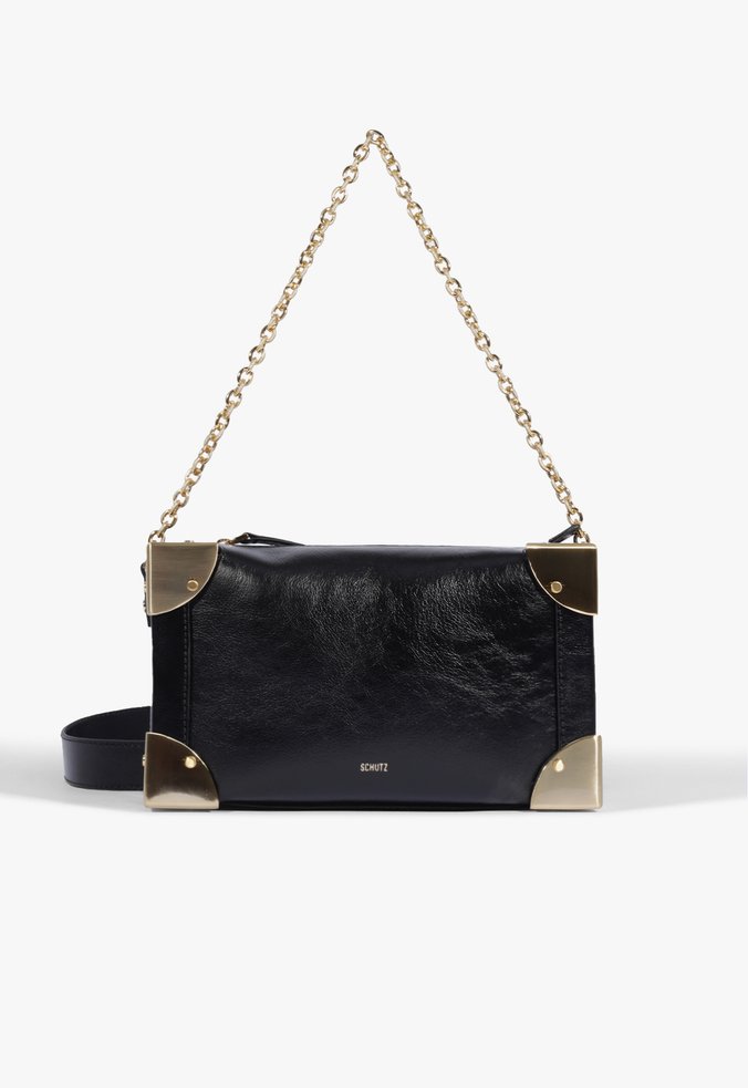 Bolsa Tiracolo Frame Couro Preta
