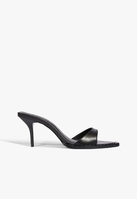 Tamanco Casual Bold Salto Alto Preto
