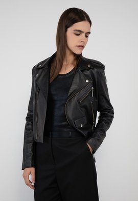 Jaqueta Duda Couro Preta