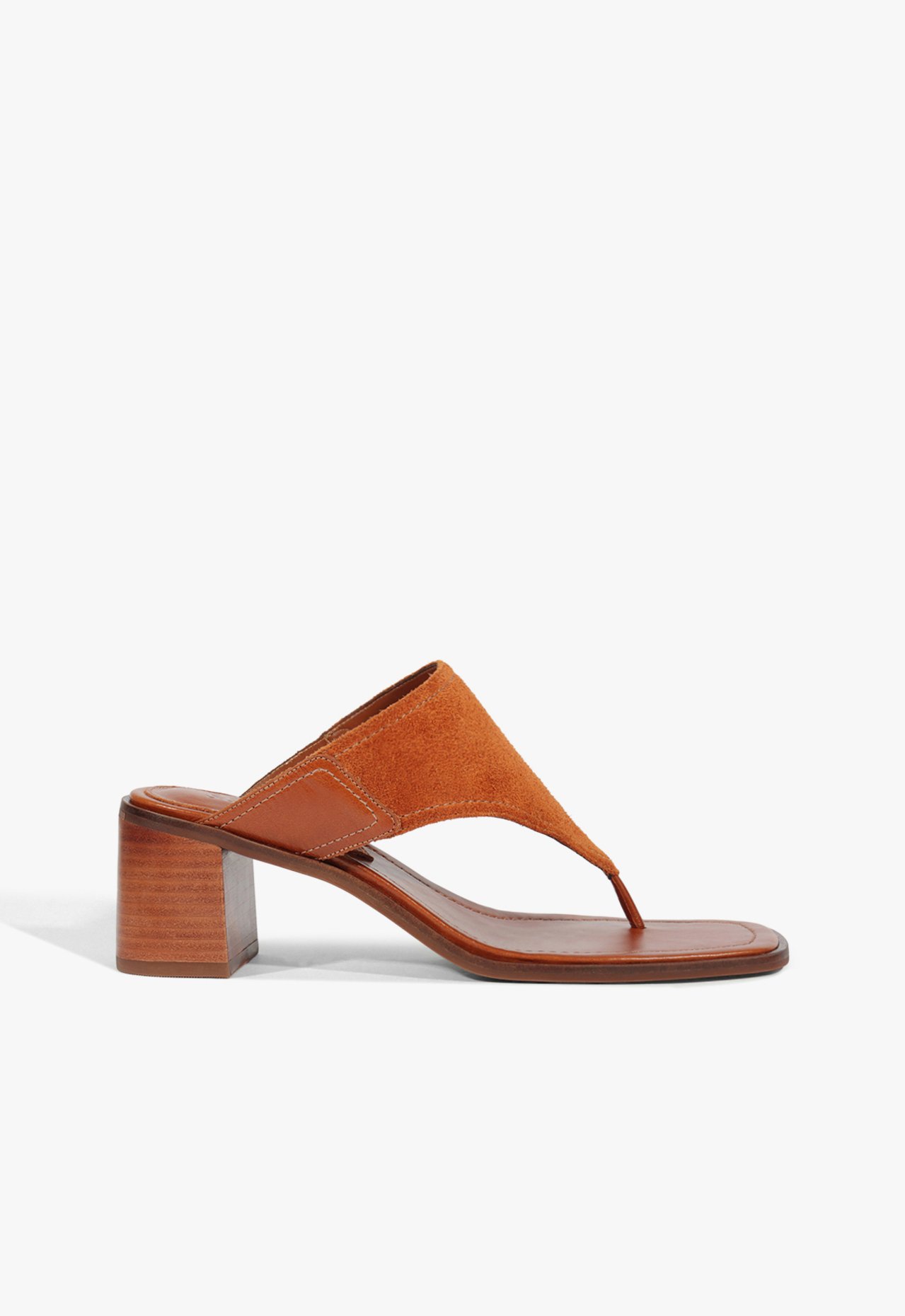 Sandália Mule Salto Bloco Camurça Marrom | Schutz