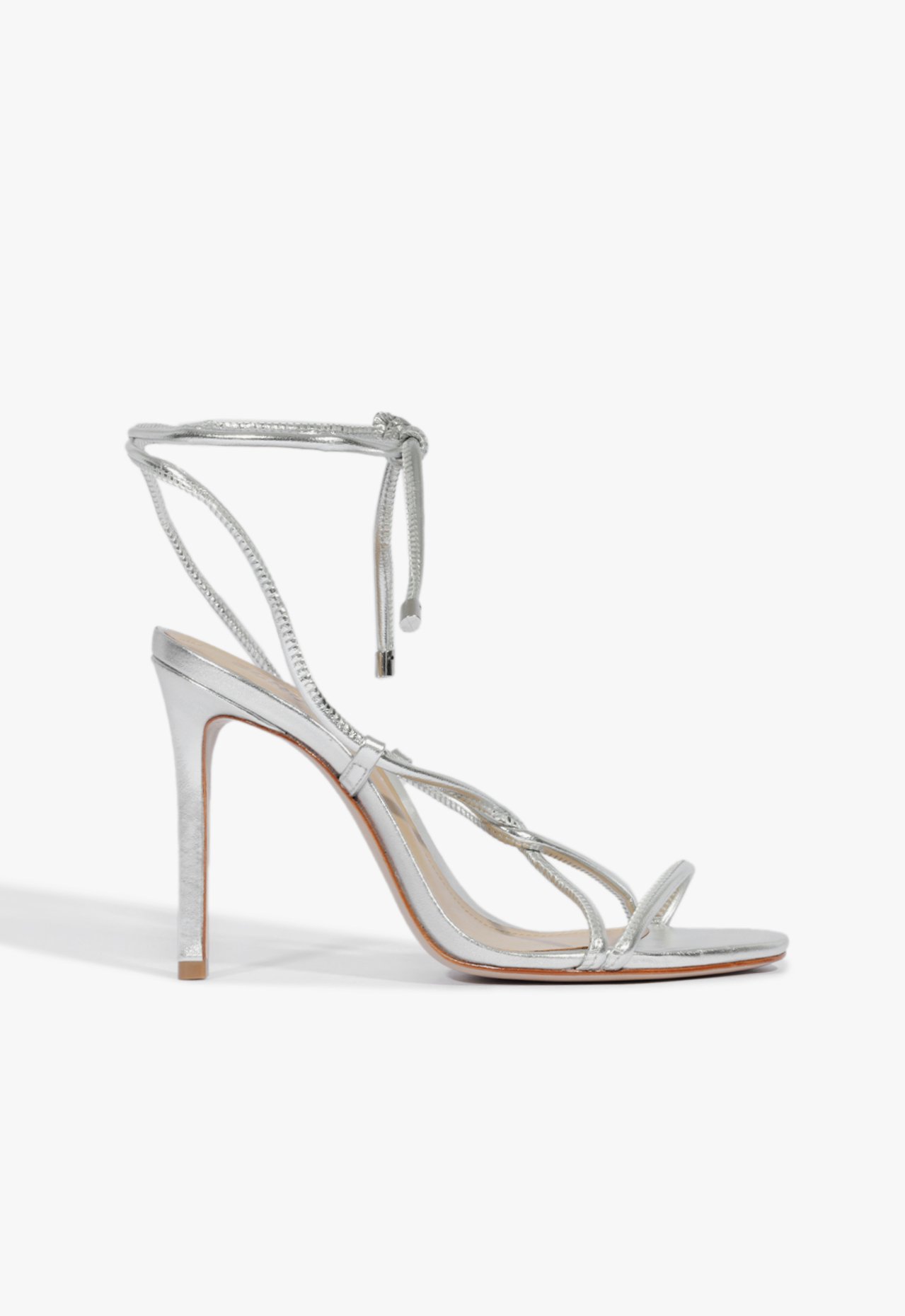 Sandália Salto Strings Twist Prata | Schutz