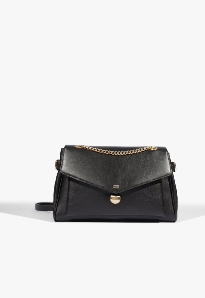 Bolsa Tiracolo Shoulder Valerie Média Couro Preta