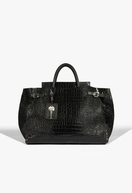 Bolsa Tote Maxi Heaven Couro Croco Preta