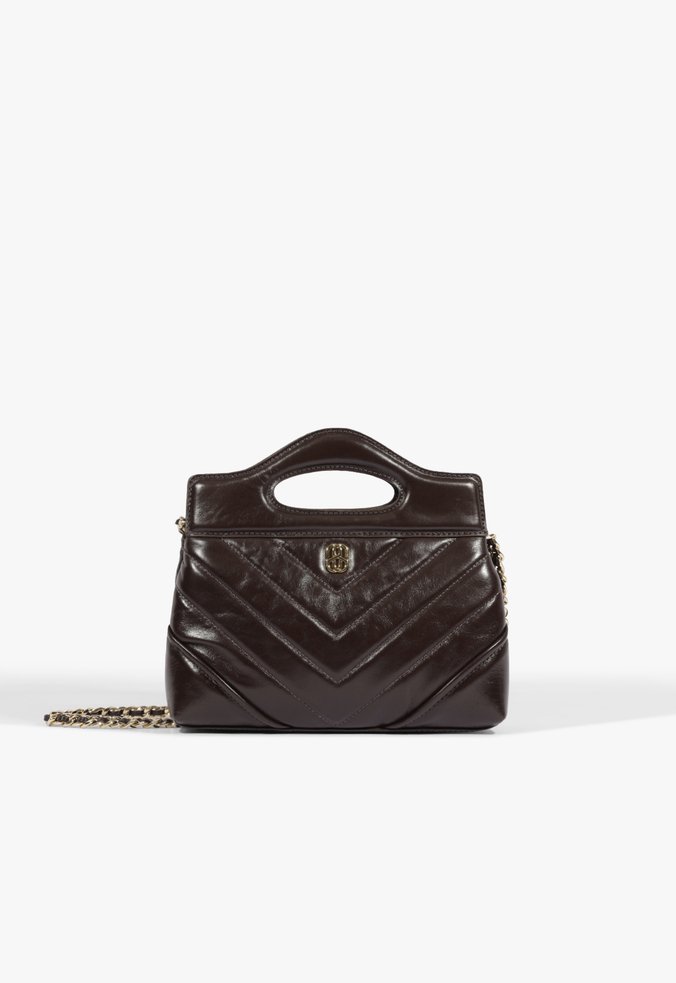 Bolsa Tiracolo Elyse Pequena Couro Marrom