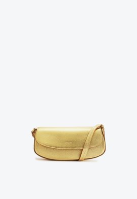 Bolsa Tiracolo Mini Baguette Esther Couro Dourada