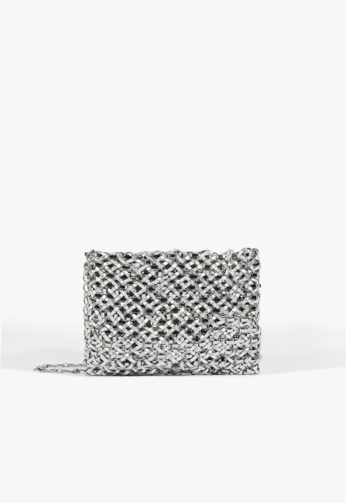 Bolsa Tiracolo Couro Marcie Prateada