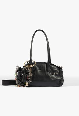 Bolsa Tiracolo Shoulder Broadway Summer Média Couro Preta