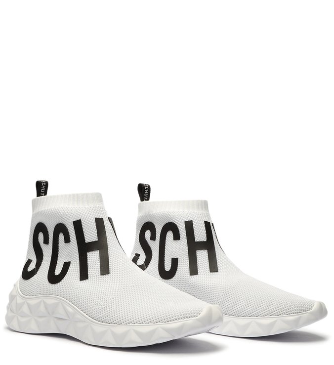 Tênis Cano Alto Knit Logo Branco Tênis Cano Alto Knit Logo Branco