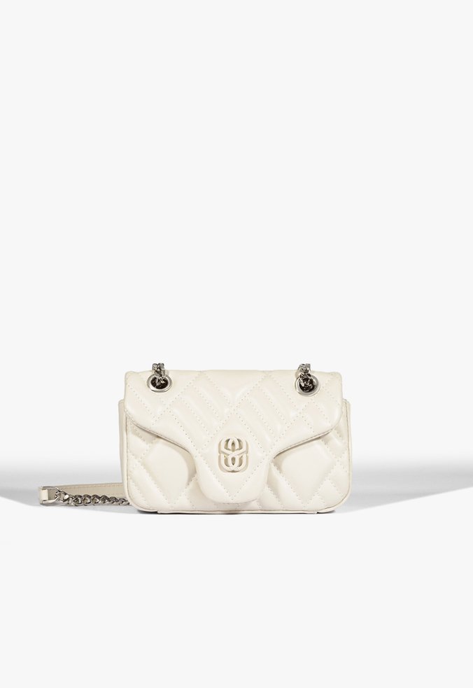 Bolsa Shoulder Perry Pequena Couro Branca