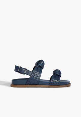 Papete Kareena Knot Sporty Couro Azul